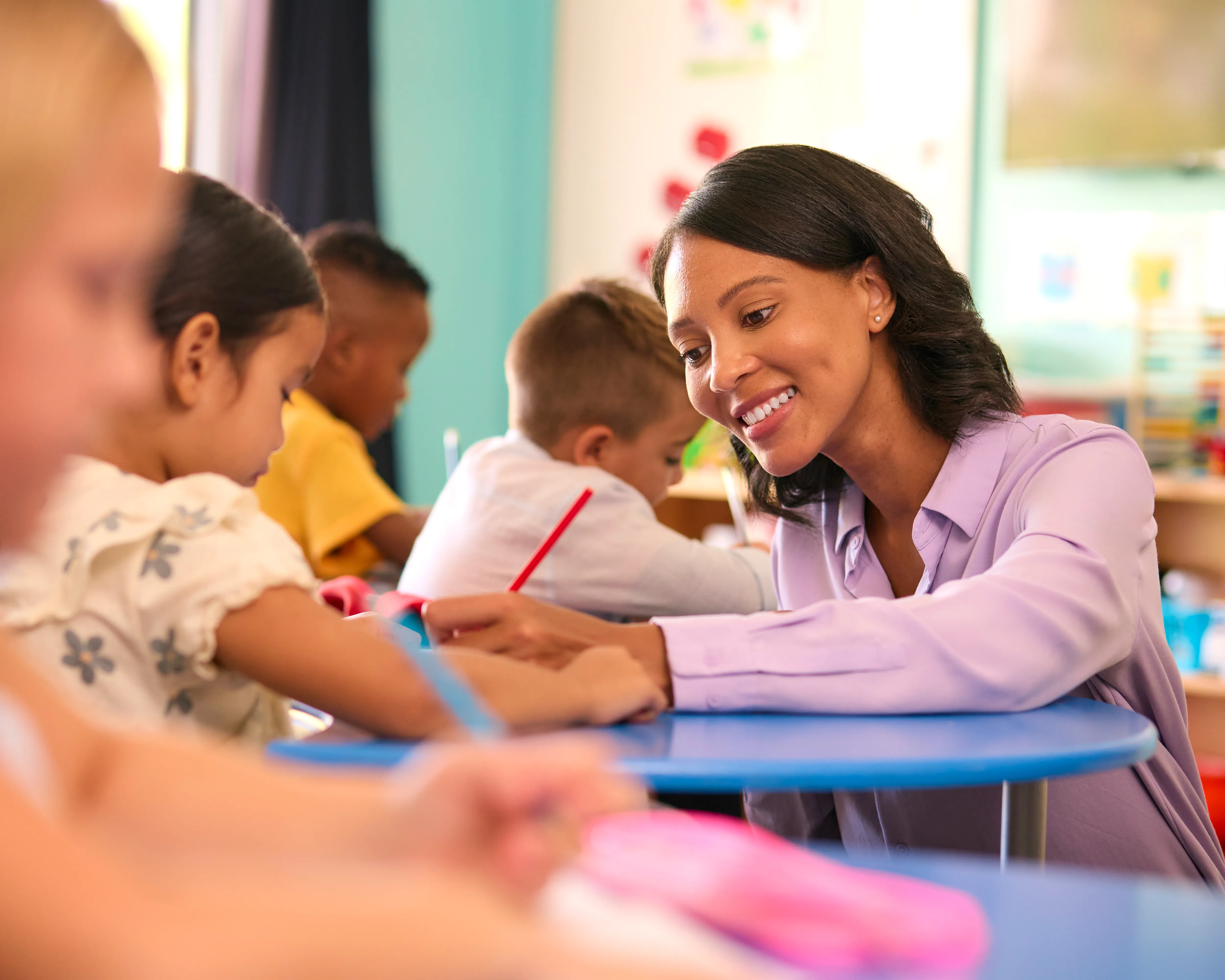 Volunteer helping people